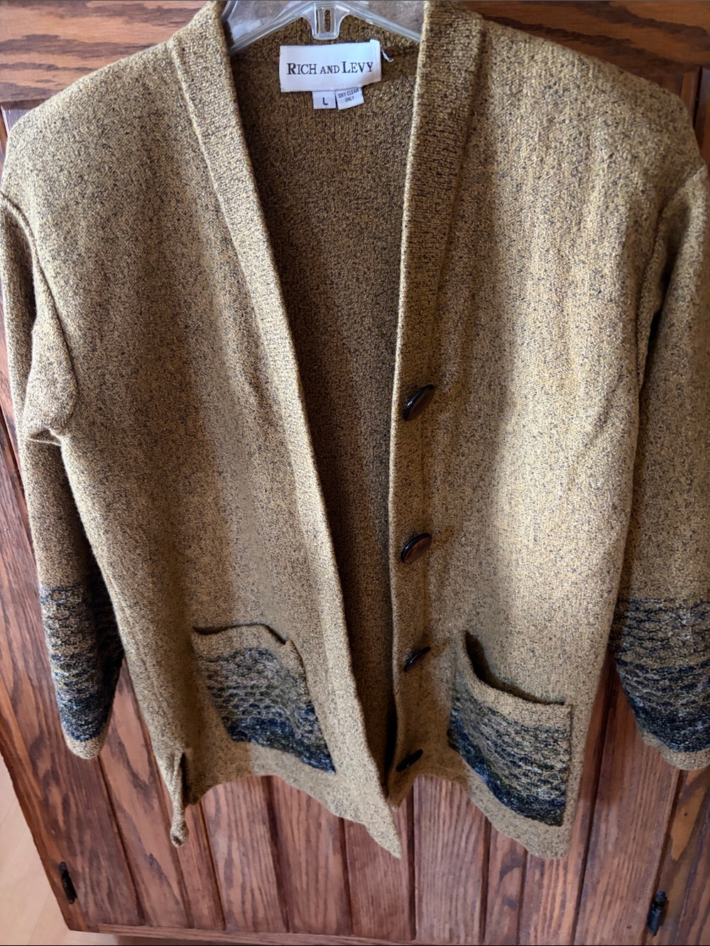 Women’s Mustard Wool Blend Button Cardigan size Large